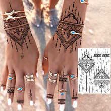 Load image into Gallery viewer, 53 Sheets Black Lace Temporary Tattoos Sticker Butterfly Flower Fake Tatoo Sticker Sexy  Black Henna Temporary Tattoos For Women
