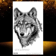 Load image into Gallery viewer, New Black Wolf Forest Sticker Tattoos Temporary Tree Fierce Animal Body Tattoo Luxury Design Custom Tatoos For Mens
