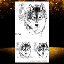 Load image into Gallery viewer, New Black Wolf Forest Sticker Tattoos Temporary Tree Fierce Animal Body Tattoo Luxury Design Custom Tatoos For Mens
