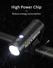 Load image into Gallery viewer, Bike Front Light Rainproof USB Rechargeable Bicycle Light Cycling Headlight LED Flashlight Bike USB Rechargeable Bicycle Light  Bicycle Front Headlight LED Bike Headlight Lamp 2000mAh

