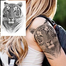 Load image into Gallery viewer, Big Black Tiger Tattoos Waterproof Leopard Tatoos Large Monster Body Arm Legs Tattoo Cool Tiger Face Temporary Tattoos For Women Men
