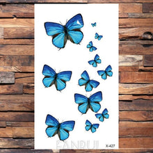 Load image into Gallery viewer, Cute Black Birds Temporary Waterproof Stickers Tattoo Flower Body Elegant Bird Butterfly Style For Womens
