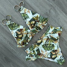 Load image into Gallery viewer, Women Summer High Waist Ruffle Bikini Set Swimwear Women Lady Floral Female Push Up Swimsuit Summer Beach Wear Bikini Pure Color Bikini Charming Ruffled Bra And Bottom Swimsuits
