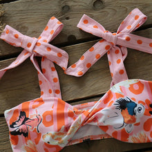 将图片加载到图库查看器，Two-Pieces Women Floral Push-Up Padded Bra Ruffles Bikini Set Swimsuit Swimwear Bathing Suit Beachwear Floral Printed Swimsuit Knotted String Triangle Bikini Tie Side High Cut Cheeky Bikini Set
