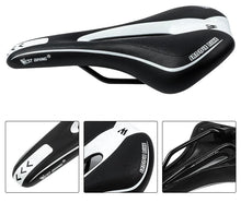 将图片加载到图库查看器，Bike Saddle Mountain Road Bike Seat PU Leather Gel Filled Cycling Cushion Comfortable Shockproof Bicycle Saddle Seat Cushion For Men Comfort Bike Saddle Anti-Slip Bicycle Saddle Waterproof Bicycle Seat For Mountain Bike Seat
