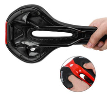 将图片加载到图库查看器，Bike Saddle Mountain Road Bike Seat PU Leather Gel Filled Cycling Cushion Comfortable Shockproof Bicycle Saddle Seat Cushion For Men Comfort Bike Saddle Anti-Slip Bicycle Saddle Waterproof Bicycle Seat For Mountain Bike Seat
