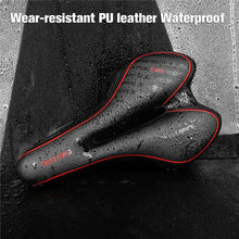 将图片加载到图库查看器，Bike Saddle Mountain Road Bike Seat PU Leather Gel Filled Cycling Cushion Comfortable Shockproof Bicycle Saddle Seat Cushion For Men Comfort Bike Saddle Anti-Slip Bicycle Saddle Waterproof Bicycle Seat For Mountain Bike Seat
