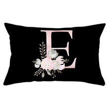 Load image into Gallery viewer, New Light Letter Flower Pillow Covers Alphabet Decorative Pillow Cases ABC Letter Flowers Cushion Covers Black Plush Pillow Case Super Soft Living Room Decorative Cushion Cover Elegant Soft Design 30x50cm
