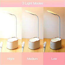 将图片加载到图库查看器，Rechargeable Table Lamp Storage Pen Holder Lamps Table 18 PCS LED Touch Table Lamp USB Hose Phone Stand Student Desk Lamp Decorative Table Lamp Cute Study Lamps for Bedroom Décor
