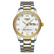 Load image into Gallery viewer, Business Black Couple Watches Top Luxury Mens Watches Auto Date Quartz Wristwatch Gold Watch Men Diamond Stainless Steel Waterproof Luminous Business Casual Luxury Watch For Men
