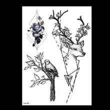 Load image into Gallery viewer, 49 Sheets Waterproof Temporary Black Sketches Flowers Tattoo Stickers Flower Rose Tattoos For Women Adults
