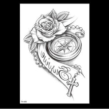 Load image into Gallery viewer, 49 Sheets Waterproof Temporary Black Sketches Flowers Tattoo Stickers Flower Rose Tattoos For Women Adults
