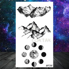 Load image into Gallery viewer, Realistic Small Planets Temporary Tattoos Arm Waterpoof Black Sticker Space Planets For Girls And Boys
