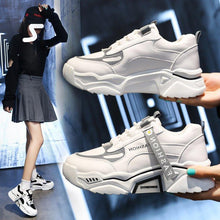 Load image into Gallery viewer, Fashion Spring Reflective Women Sneakers Lace Up Chunky Sneakers Mixed Color Women's Lightweight Casual Everyday Walking Fashion Chunky Sneakers
