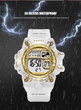 将图片加载到图库查看器，Digital Watches For Women School Girl Student  Transparent Color Water Resistent Silicone Strap Stopwatch Alarm Countdown Dual Time Ultra Super Wide-Angle Display Digital Wrist Watches For Men Women
