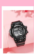 将图片加载到图库查看器，Digital Watches For Women School Girl Student  Transparent Color Water Resistent Silicone Strap Stopwatch Alarm Countdown Dual Time Ultra Super Wide-Angle Display Digital Wrist Watches For Men Women
