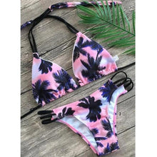 Load image into Gallery viewer, Bikini Pad Push Up Swimwear Women Swimsuit Bath Suit Bikini Set Beachwear Two Piece Costume Summer Bikini Women's Push Up Bathing Suits Swimsuits Halter Bandage Two Piece Bikini
