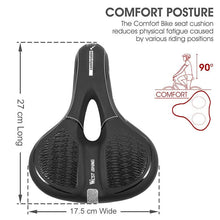 将图片加载到图库查看器，Bike Saddle Mountain Road Bike Seat PU Leather Gel Filled Cycling Cushion Comfortable Shockproof Bicycle Saddle Seat Cushion For Men Comfort Bike Saddle Anti-Slip Bicycle Saddle Waterproof Bicycle Seat For Mountain Bike Seat
