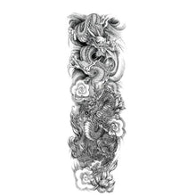 Load image into Gallery viewer, Big Realistic Tiger Tattoo Waterproof Temporary Dragon Flower Sticker Full Arm Large Size Sleeve Big Luxury Design For Mens
