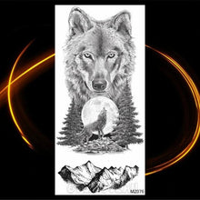 Load image into Gallery viewer, Luxury Tiger Temporary Tattoos Fox Wolf Fake Tattoo Sticker Realistic Black Animal Temporary Tattoo Stickers For Mens

