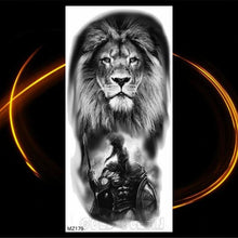 Load image into Gallery viewer, Luxury Tiger Temporary Tattoos Fox Wolf Fake Tattoo Sticker Realistic Black Animal Temporary Tattoo Stickers For Mens
