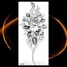 Load image into Gallery viewer, Luxury Tiger Temporary Tattoos Fox Wolf Fake Tattoo Sticker Realistic Black Animal Temporary Tattoo Stickers For Mens
