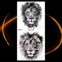 Load image into Gallery viewer, Luxury Tiger Temporary Tattoos Fox Wolf Fake Tattoo Sticker Realistic Black Animal Temporary Tattoo Stickers For Mens
