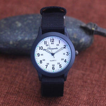 将图片加载到图库查看器，Students Learning Time Quartz Watches Girls Water Resistant Gifts Clock Kids Canvas Fashion Wristwatches Dark Watches For Men Waterproof  Field Outdoor Sport Mens Wristwatch With Nylon Band
