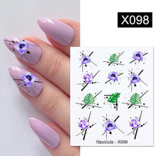 将图片加载到图库查看器，Cool Geometrics Pattern Water Decals Stickers Flower Leaves Slider For Nails Spring Summer Nail Art Decoration Tattoos Women Nail Art Stickers Water Transfer Decals Design Nail Art Supplies Manicure Acrylic Nail Foil Stencils Decorations
