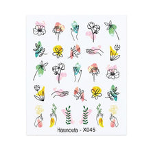 将图片加载到图库查看器，Cool Geometrics Pattern Water Decals Stickers Flower Leaves Slider For Nails Spring Summer Nail Art Decoration Tattoos Women Nail Art Stickers Water Transfer Decals Design Nail Art Supplies Manicure Acrylic Nail Foil Stencils Decorations
