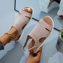 将图片加载到图库查看器，New Summer Women Sandals Shoes Blue Casual Woman Flats Buckle Strap Fashion Beach Shoe Modern Slide Square Open Toe One Band Cute Slip On Flat Dressy Casual Summer Sandals
