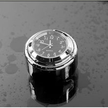 将图片加载到图库查看器，Universal 7/8" Waterproof Chrome Motorcycle Bike Handlebar Mount Quartz Clock Motorcycle Handlebar Clock, Motorcycle Modification Handlebar Mount Waterproof Quartz Clock Watch Accessories Watch Aluminum Luminous Clock Moto Black
