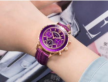 将图片加载到图库查看器，Luxury Green Business Women Watches Quartz Fashion Leather Strap Waterproof Multifunctional Wristwatch For Women

