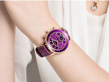 将图片加载到图库查看器，Luxury Green Business Women Watches Quartz Fashion Leather Strap Waterproof Multifunctional Wristwatch For Women
