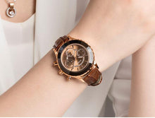 将图片加载到图库查看器，Luxury Green Business Women Watches Quartz Fashion Leather Strap Waterproof Multifunctional Wristwatch For Women
