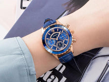 将图片加载到图库查看器，Luxury Green Business Women Watches Quartz Fashion Leather Strap Waterproof Multifunctional Wristwatch For Women
