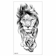 将图片加载到图库查看器，Big Tiger Lion Waterproof Temporary Sticker Tattoo Arm Legs Fake Tattoo Stickers For Adults Realistic Luxury Design For Mens Womens
