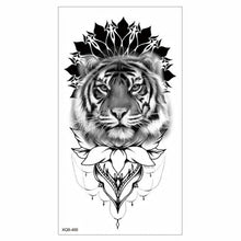 将图片加载到图库查看器，Big Tiger Lion Waterproof Temporary Sticker Tattoo Arm Legs Fake Tattoo Stickers For Adults Realistic Luxury Design For Mens Womens
