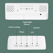 Load image into Gallery viewer, Acrylic/Mirror Alarm Clock LED Digital Clock Voice Control Snooze Time Temperature Display Night Mode Digital Alarm Clock, LED Bedside Clock with 6-Level Brightness Dual Alarm Adjustable Volume with 3 Alarm Sound Alarm Clock for Bedroom Office
