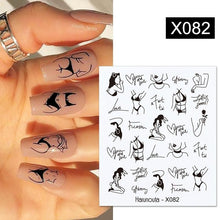 Load image into Gallery viewer, Geometry Line Stripe Nail Sticker Floral Butterfly Design Water Decals Slider Wraps Decoration Nail Art Accessories Water Transfer Nail Decals Sticker For Pretty Girl Self-Adhesive Nail Decals Designer Nail Stickers for Acrylic Decal Decoration
