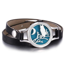将图片加载到图库查看器，New Charming Bracelet Aromatherapy Essential Oil Diffuser Locket Bracelets Adjustable Genuine Leather Wrap Essential Oil Diffuser Bracelet Valentine's Day Present Aromatherapy For Women
