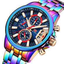 Load image into Gallery viewer, Sport Multifunctional Luxury Mens Watch Quartz Waterproof Colorful Analog Wristwatch Elegant Stainless Steel Design
