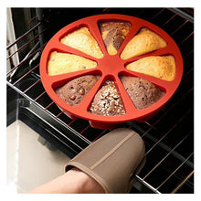 将图片加载到图库查看器，8 Cavity Silicone Cake Mold Baking Pastry Scone Pans Tools Cake Mould Oven Bread Pizza Bakeware Cake Mould Baking Molds Triangle Silicone Cake Mold Soap Mould Pizza Slices Scone Baking
