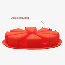 将图片加载到图库查看器，8 Cavity Silicone Cake Mold Baking Pastry Scone Pans Tools Cake Mould Oven Bread Pizza Bakeware Cake Mould Baking Molds Triangle Silicone Cake Mold Soap Mould Pizza Slices Scone Baking
