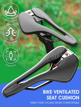 将图片加载到图库查看器，Ultra Light Comfortable Bicycle Saddle Mountain Road Bike Seat Soft Leather Hollow Breathable Cushion Seat Ergonomics Design Breathable Suspension Gel Bike Saddle Cushion For Mountain Bike Road Bike
