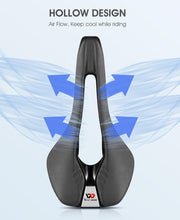 将图片加载到图库查看器，Ultra Light Comfortable Bicycle Saddle Mountain Road Bike Seat Soft Leather Hollow Breathable Cushion Seat Ergonomics Design Breathable Suspension Gel Bike Saddle Cushion For Mountain Bike Road Bike
