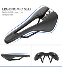 将图片加载到图库查看器，Ultra Light Comfortable Bicycle Saddle Mountain Road Bike Seat Soft Leather Hollow Breathable Cushion Seat Ergonomics Design Breathable Suspension Gel Bike Saddle Cushion For Mountain Bike Road Bike
