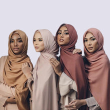 Load image into Gallery viewer, Fashion Soft Long Plain High Quality Premium Heavy Lightweight Elegant Chiffon Hijab Scarf  Scarves Hijabs Lightweight Islamic Head Wear Escharpe Shawls Long Shawls For Women

