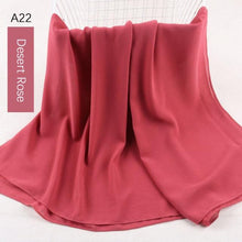 Load image into Gallery viewer, Fashion Soft Long Plain High Quality Premium Heavy Lightweight Elegant Chiffon Hijab Scarf  Scarves Hijabs Lightweight Islamic Head Wear Escharpe Shawls Long Shawls For Women
