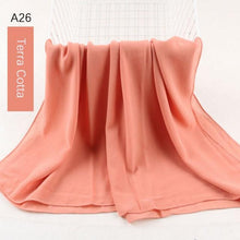 Load image into Gallery viewer, Fashion Soft Long Plain High Quality Premium Heavy Lightweight Elegant Chiffon Hijab Scarf  Scarves Hijabs Lightweight Islamic Head Wear Escharpe Shawls Long Shawls For Women
